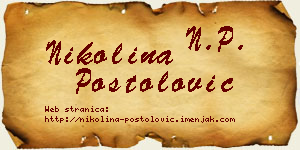 Nikolina Postolović vizit kartica